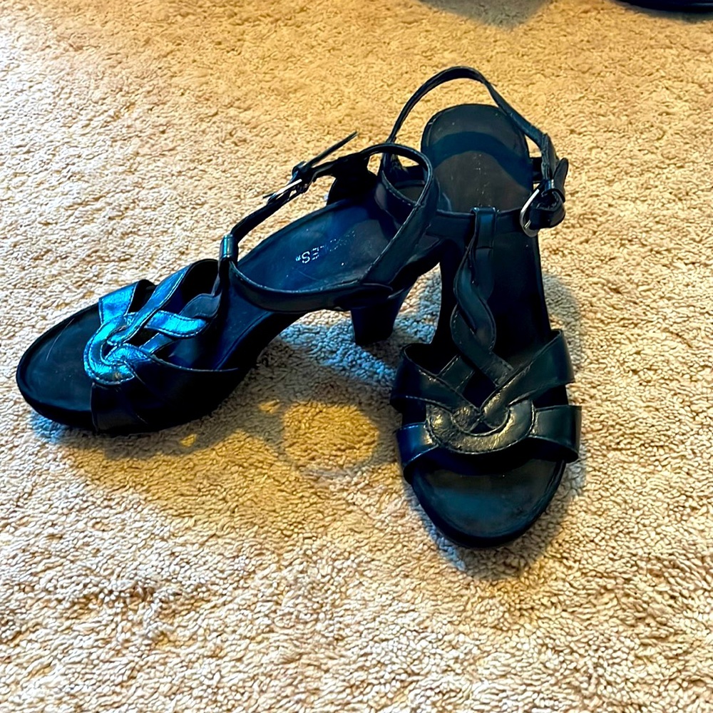 Black strappy heels